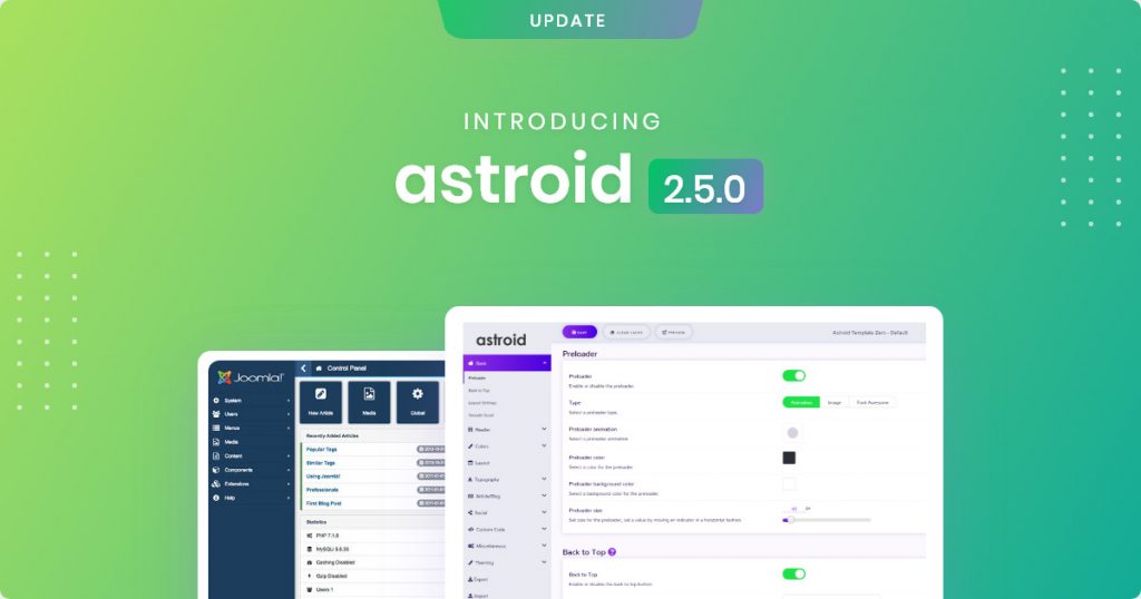Introducing Astroid 2.5 - Template Zero & One Now Compatible with Joomla 4