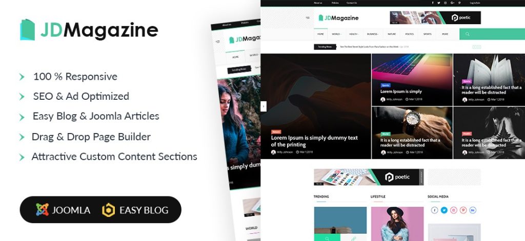 Joomla Magazine Template With EasyBlog & Joomla Articles